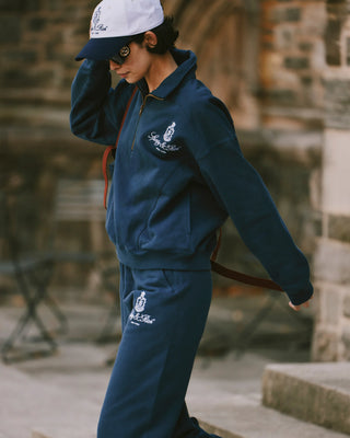 SPORTY & RICH - Vendome Straight Leg Sweatpant in Navy