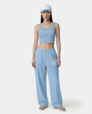 SPORTY & RICH - Juicy Emblem Wide Sweatpant in Sky Blue