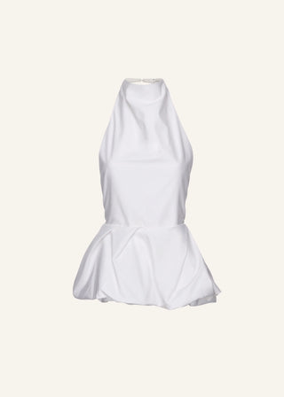 MAGDA BUTRYM - Halter peplum top in white