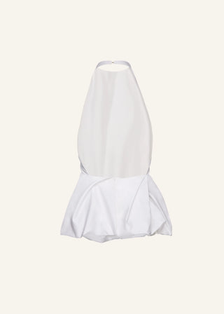 MAGDA BUTRYM - Halter peplum top in white