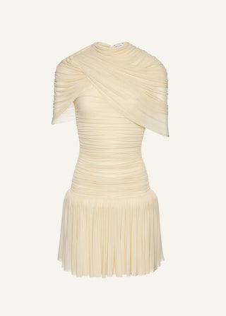 MAGDA BUTRYM - Drop-waist wrap mini dress in beige