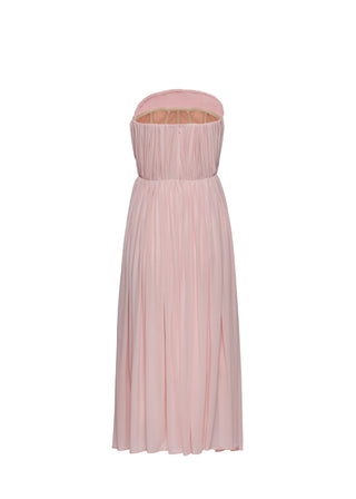MAGDA BUTRYM - Strapless Pleated Corset Dress in Pink