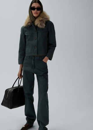 MAGDA BUTRYM - Low waist straight leg denim in green