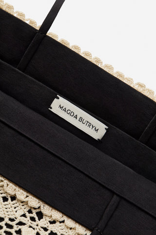 MAGDA BUTRYM - Julia Crochet Bag in Black Satin