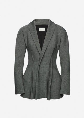 MAGDA BUTRYM - Draped Wool Blazer in Grey