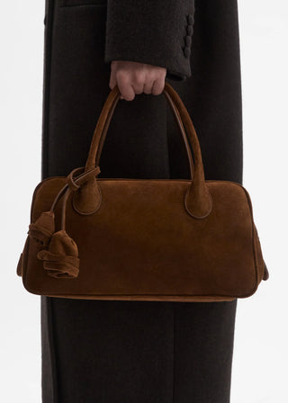 MAGDA BUTRYM - Brigitte in Light Brown Suede with Flower Charm