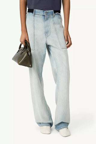 MM6 Maison Margiela- Wide-Leg Denim Jeans in Light Blue