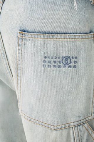 MM6 Maison Margiela- Wide-Leg Denim Jeans in Light Blue