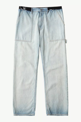 MM6 Maison Margiela- Wide-Leg Denim Jeans in Light Blue