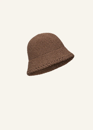MAGDA BUTYUM Crochet bucket hat in brown