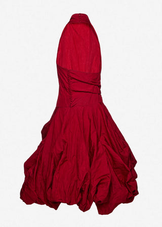 MAGDA BUTRYM - High-Neck Dress with Adjustable Skirt in Red