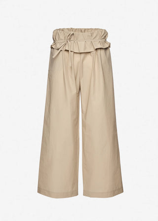 MAGDA BUTRYM - Low-Rise Ruffled Waist Trousers in Beige