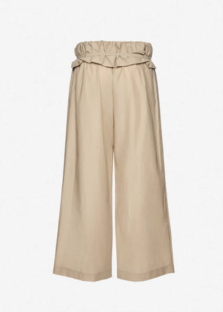 MAGDA BUTRYM - Low-Rise Ruffled Waist Trousers in Beige
