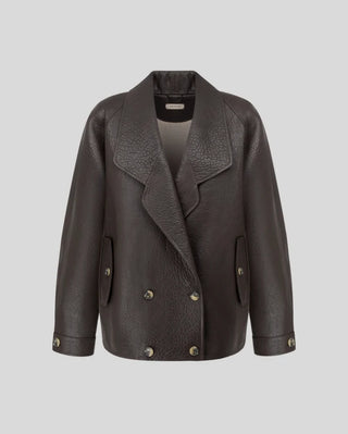 THE MANNEI - Leather Jacket in Brown