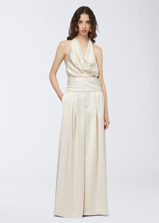 THE ANDAMANE VERUSHKA TOP Cowl Neck Top Satin Ivory