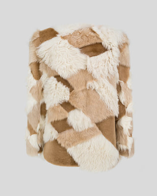 THE MANNEI - Shearling Jacket in Taupe/Brown/Ecru/Beige