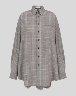 THE MANNEI - Wool Shirt in Beige/Grey