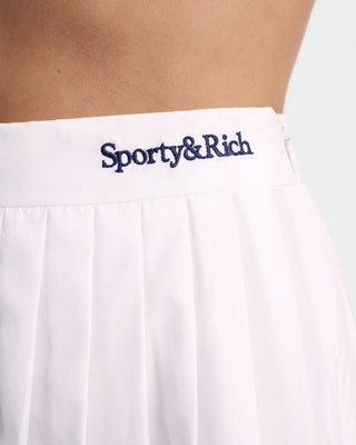 SPORTY & RICH - Serif Logo Anae Skirt in White