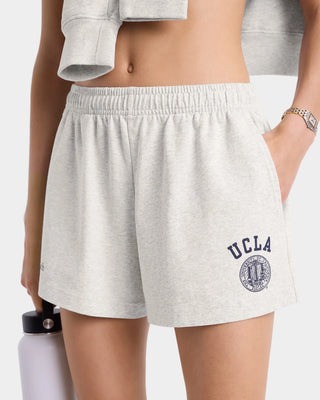 SPORTY & RICH - UCLA Crest Disco Short in Gray