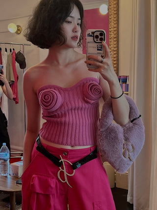 BLUMARINE KNITTED TOP BUBBLEGUM