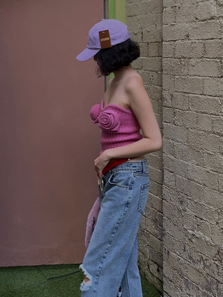 BLUMARINE KNITTED TOP BUBBLEGUM