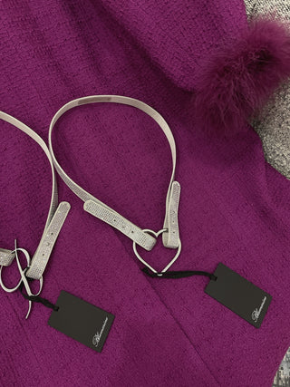 BLUMARINE PATENT BELT WITH HEART BUCKLE