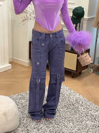 BLUMARINE CARGO JEANS  ULTRAVIOLET