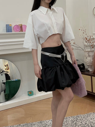 AREA NYC Bubble Hem Yoke Skirt
