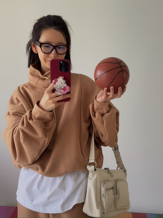 HED MAYNER HI NECK CROPPED SWEATSHIRT