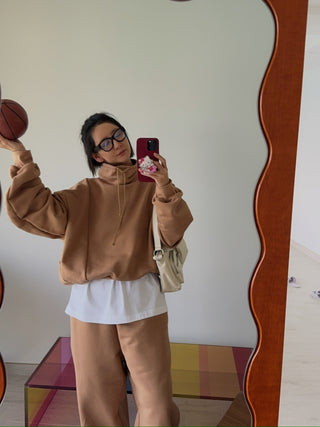 HED MAYNER HI NECK CROPPED SWEATSHIRT
