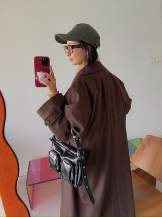 HED MAYNER - RAGLAN COAT / MEDIUM BROWN