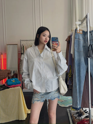 LESUGIATELIER ASYMMETRIC COLLAR SHIRT