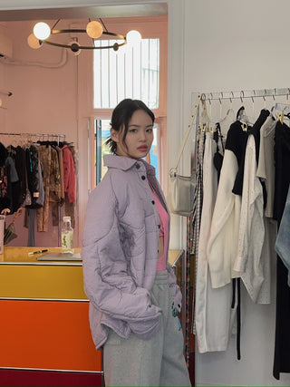 NATASHA ZINKO COTTON CHECKED MUSCLE JACKET