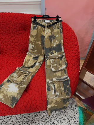 BLUMARINE CAMOUFLAGE CARGO PANTS