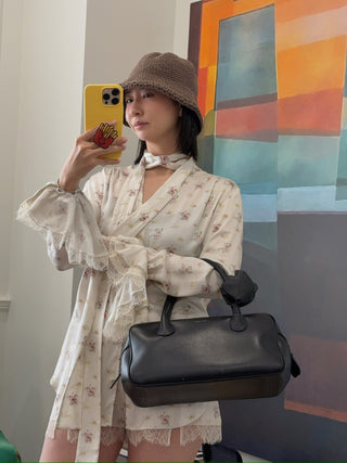 MAGDA BUTYUM Crochet bucket hat in brown