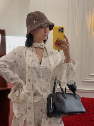 MAGDA BUTYUM Crochet bucket hat in brown
