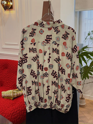 MARTINE ROSE Shockcord Brand-Print Short-Sleeves Relaxed-Fit Woven Shirt