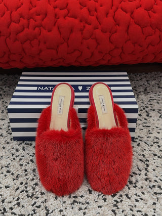 NATASHA ZINKO MINK FUR SLIPPERS