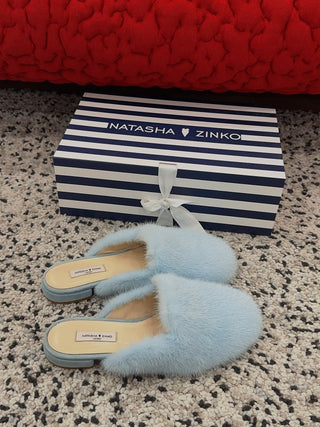 NATASHA ZINKO MINK FUR SLIPPERS