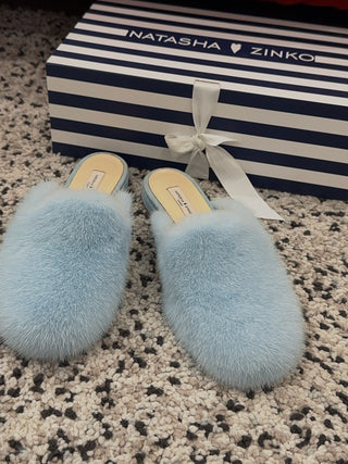 NATASHA ZINKO MINK FUR SLIPPERS