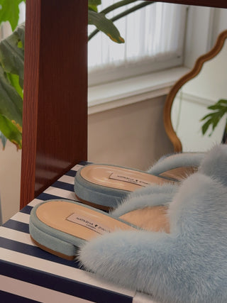 NATASHA ZINKO MINK FUR SLIPPERS