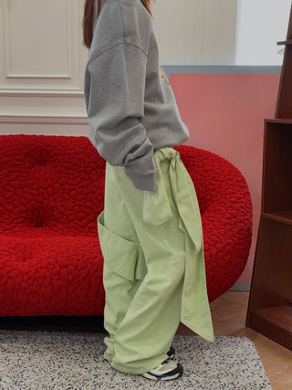 BLUMARINE DENIM PANTS WITH BOWS