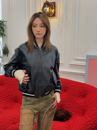 SIMONETTA RAVIZZA LULU Z LEATHER BOMBER