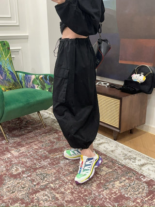 MM6 Maison Margiela COTTON GABARDINE MIDI SKIRT