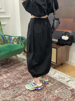 MM6 Maison Margiela COTTON GABARDINE MIDI SKIRT