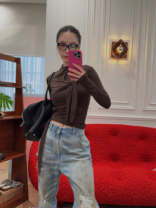 OPEN YY KNOT TOP BROWN