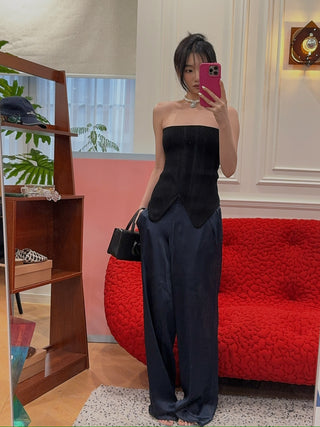 COPERNI KNITTED KNITTED BUSTIER TOP BLACK