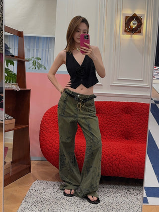 BLUMARINE BOYFRIEND PRTD JEANS