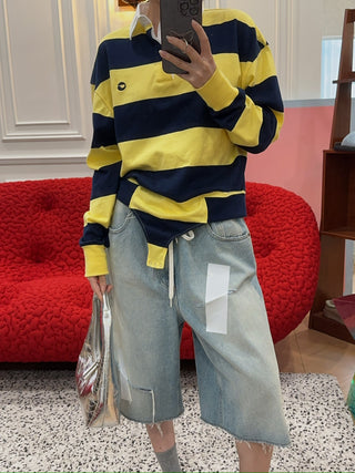 COPERNI STRIPED LONG SLEEVE POLO BODY