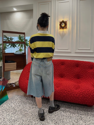 COPERNI STRIPED LONG SLEEVE POLO BODY